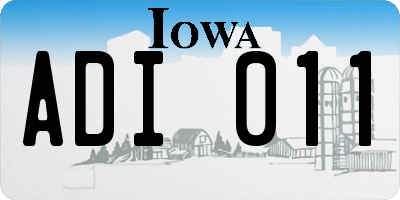 IA license plate ADI011