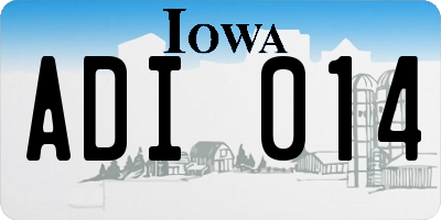 IA license plate ADI014
