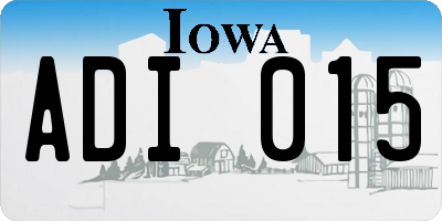 IA license plate ADI015