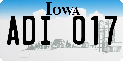 IA license plate ADI017