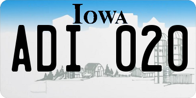 IA license plate ADI020