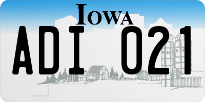 IA license plate ADI021