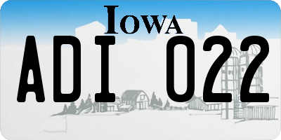 IA license plate ADI022