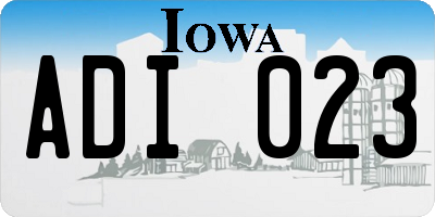 IA license plate ADI023