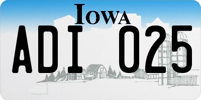 IA license plate ADI025