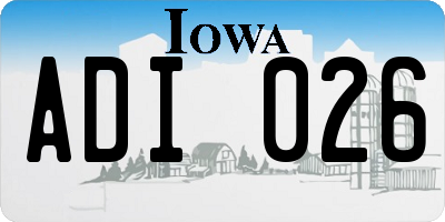 IA license plate ADI026