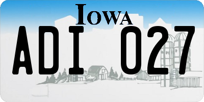 IA license plate ADI027