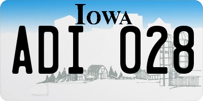IA license plate ADI028