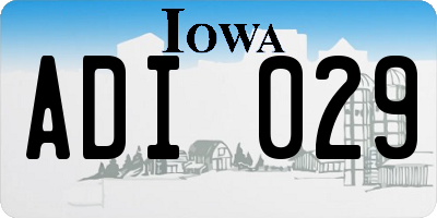 IA license plate ADI029