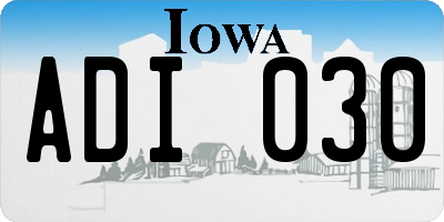 IA license plate ADI030