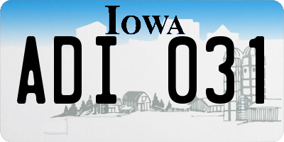 IA license plate ADI031