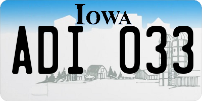 IA license plate ADI033