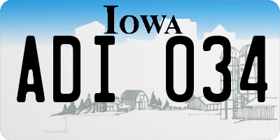 IA license plate ADI034