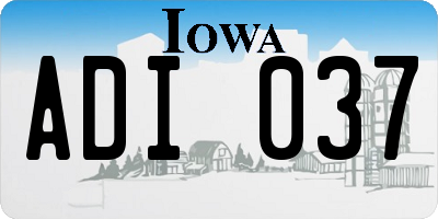 IA license plate ADI037