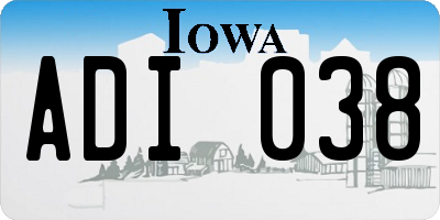 IA license plate ADI038
