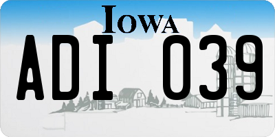 IA license plate ADI039