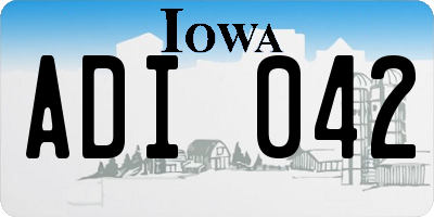 IA license plate ADI042