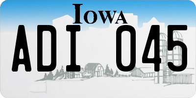 IA license plate ADI045