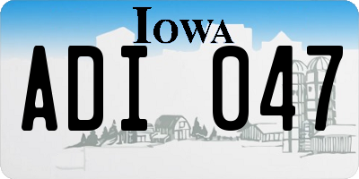 IA license plate ADI047