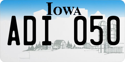 IA license plate ADI050
