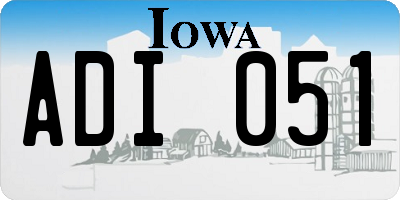IA license plate ADI051