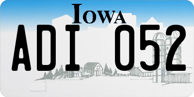 IA license plate ADI052