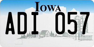 IA license plate ADI057