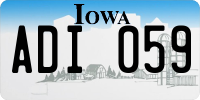 IA license plate ADI059