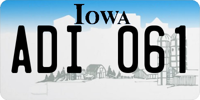 IA license plate ADI061