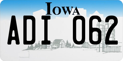 IA license plate ADI062