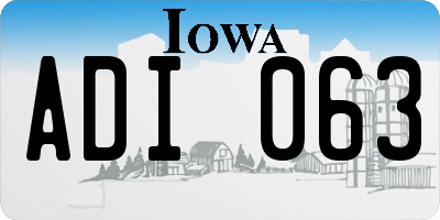 IA license plate ADI063