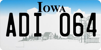 IA license plate ADI064