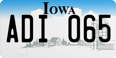 IA license plate ADI065