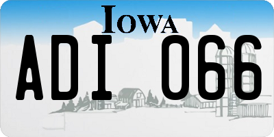 IA license plate ADI066