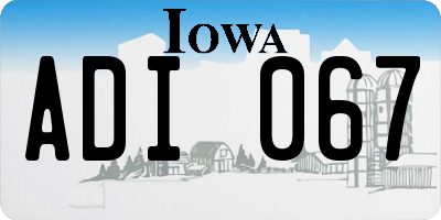 IA license plate ADI067