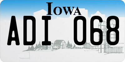 IA license plate ADI068