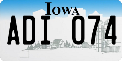 IA license plate ADI074