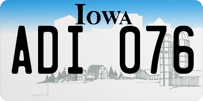 IA license plate ADI076