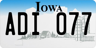 IA license plate ADI077