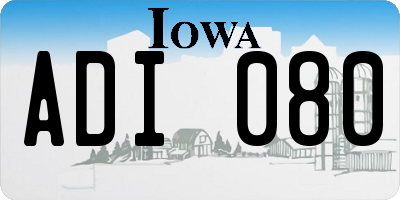 IA license plate ADI080