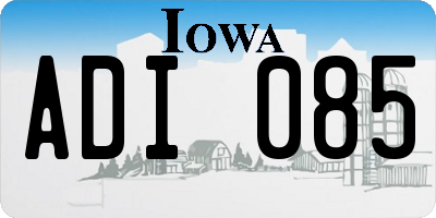 IA license plate ADI085