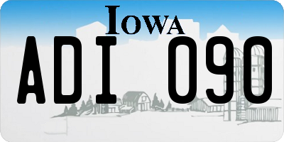 IA license plate ADI090