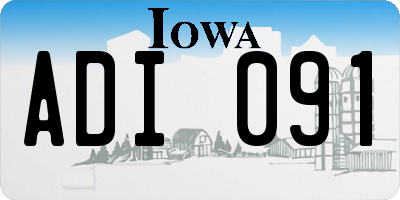 IA license plate ADI091