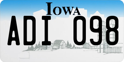 IA license plate ADI098