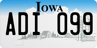 IA license plate ADI099