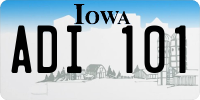 IA license plate ADI101