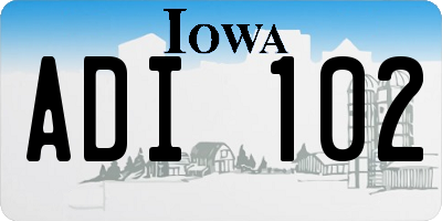 IA license plate ADI102