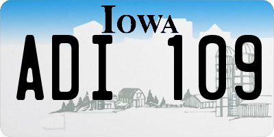 IA license plate ADI109