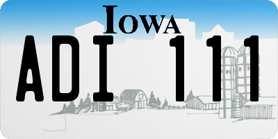 IA license plate ADI111