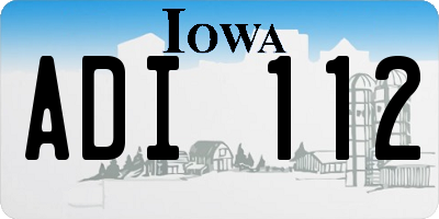 IA license plate ADI112